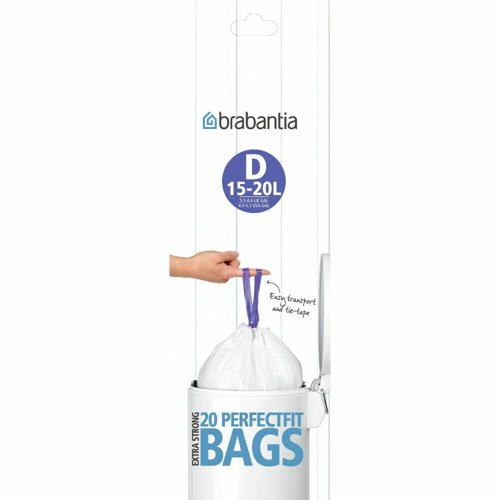 Brabantia Vuilniszakken met Trekbandsluiting 15-20 liter Type D 20 stuks