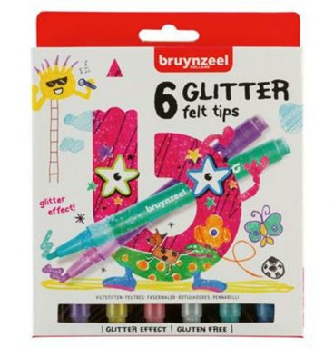 Bruynzeel Viltstiften Glitter 5+ 6 stuks