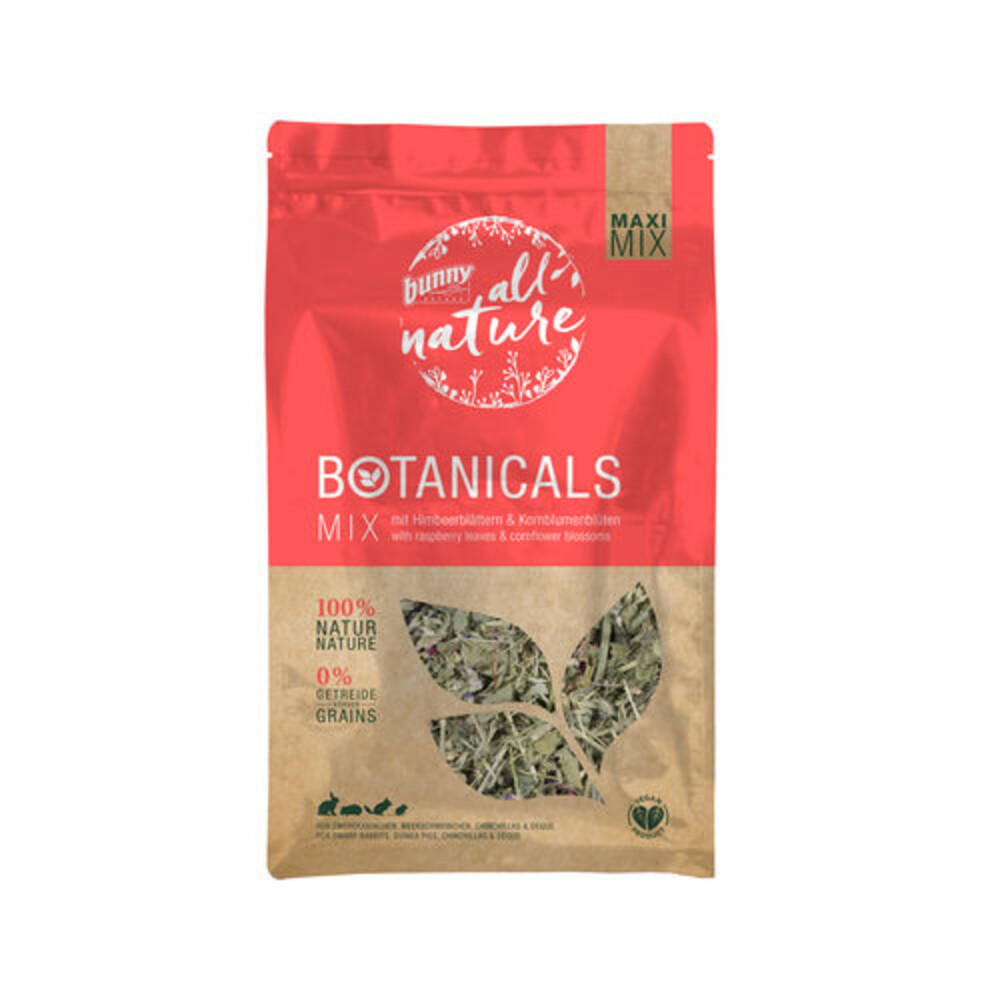 Bunny Nature Botanicals Konijnensnack Frambozenblad&Korenbloem 400 gr