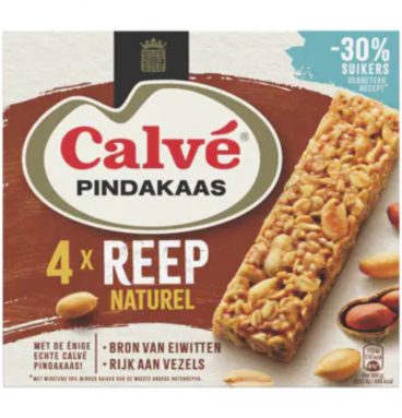 8x Calvé Pindakaasreep Naturel 4x35 gr