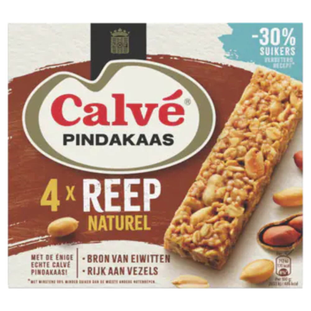 8x Calvé Pindakaasreep Naturel 4x35 gr