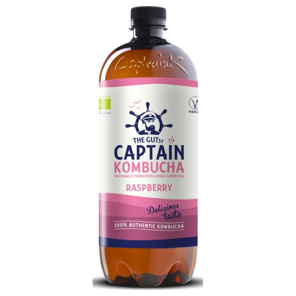 3x Captain Kombucha Framboos Biologisch 1 liter