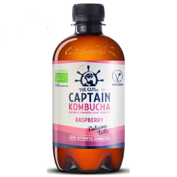 3x Captain Kombucha Framboos Biologisch 400 ml