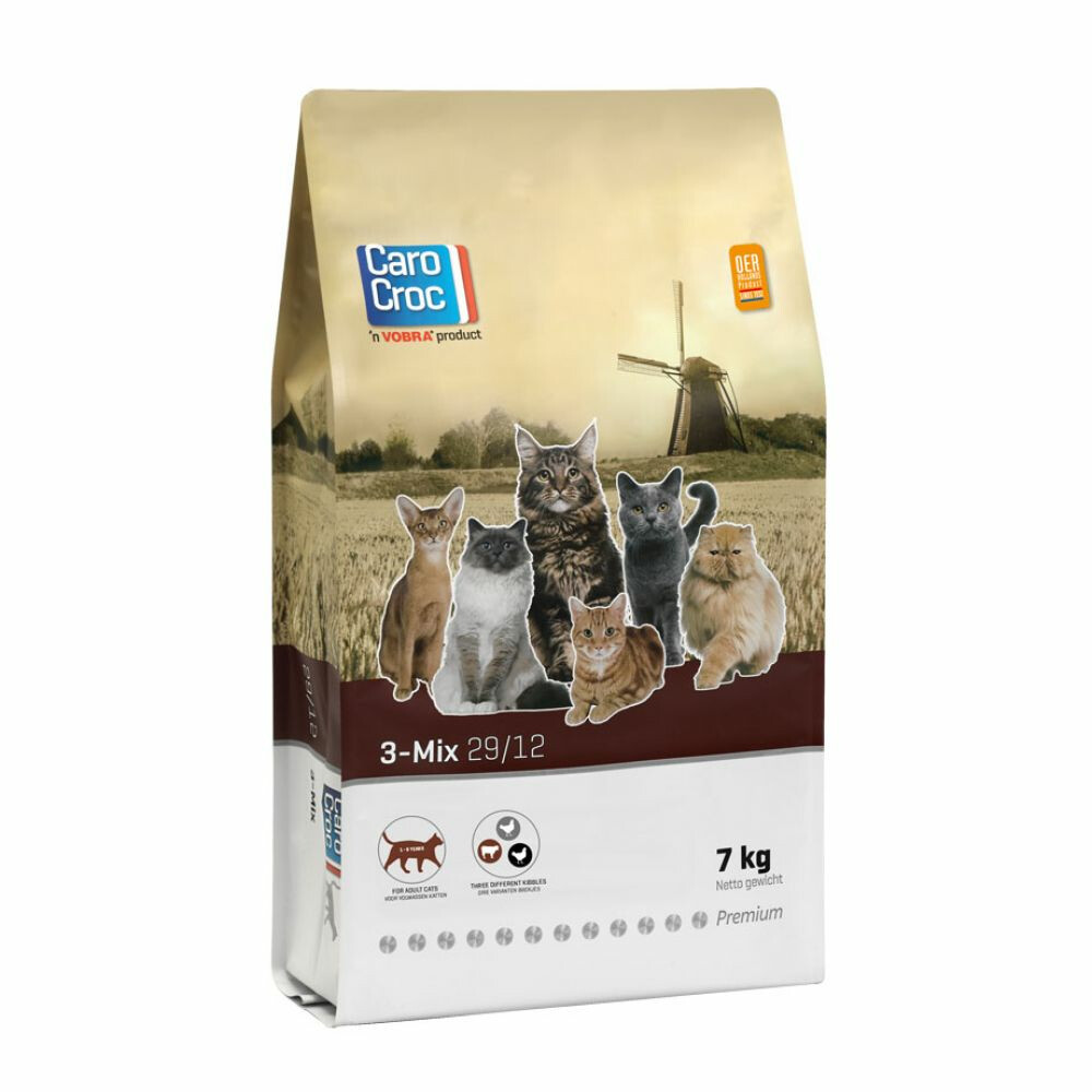 CaroCroc Kattenvoer 3-mix 7 kg