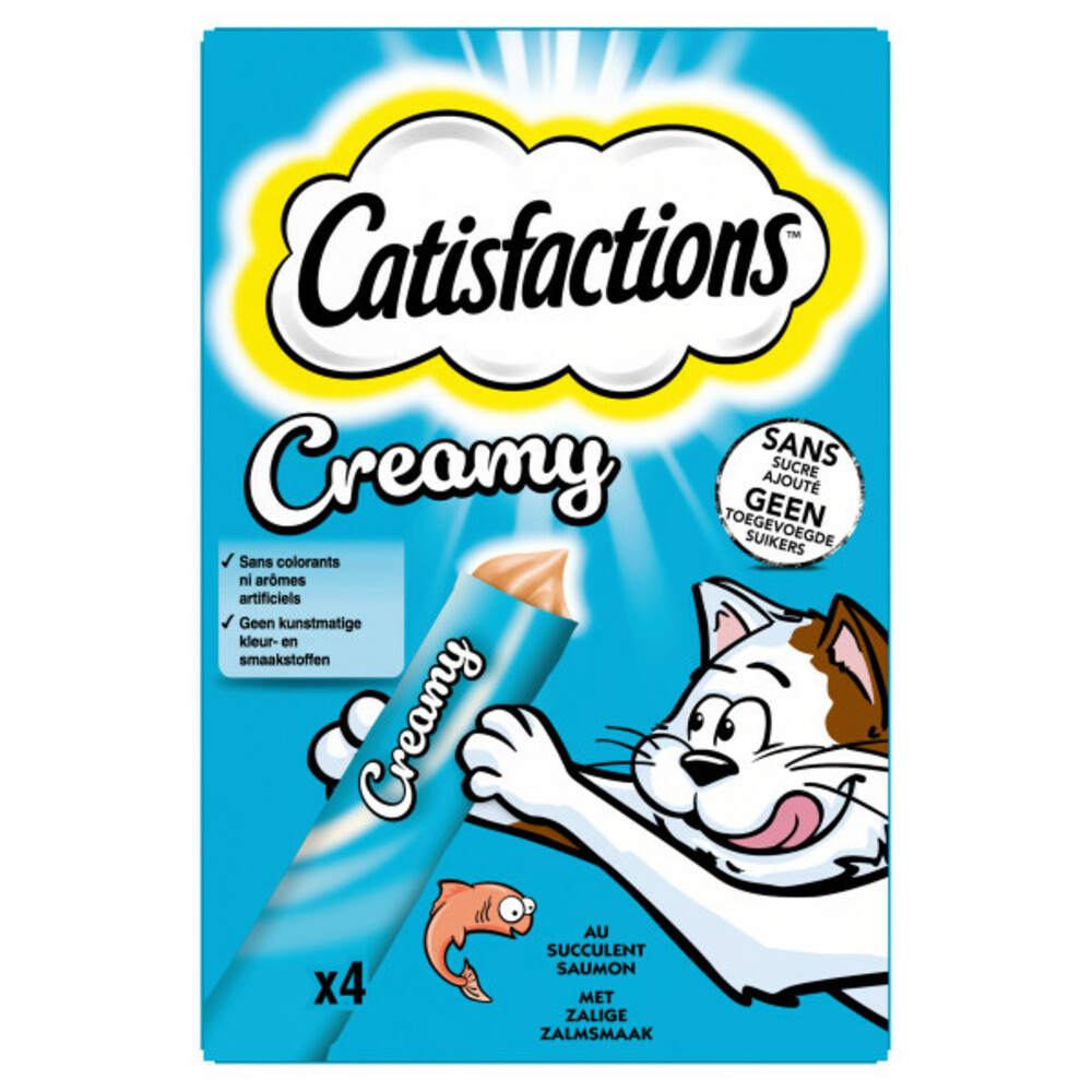 Catisfactions Kattensnack Zalm Creamy 4 x 10 gr