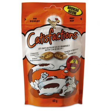 6x Catisfactions Kattensnoepjes Kip 60 gr