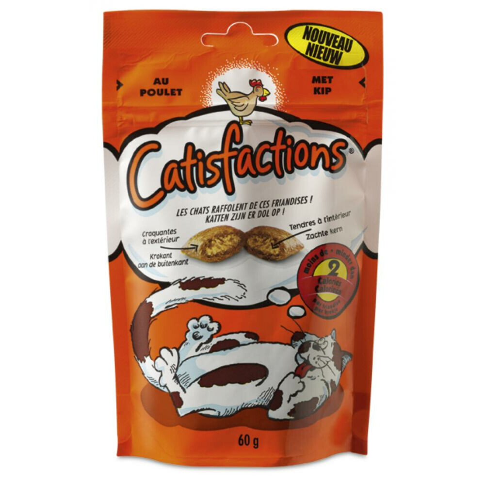 6x Catisfactions Kattensnoepjes Kip 60 gr