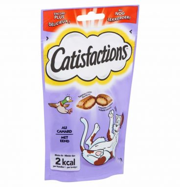 6x Catisfactions Kattensnoepjes Kip - Eend 60 gr