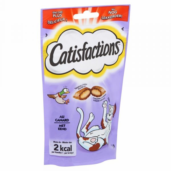 6x Catisfactions Kattensnoepjes Kip - Eend 60 gr