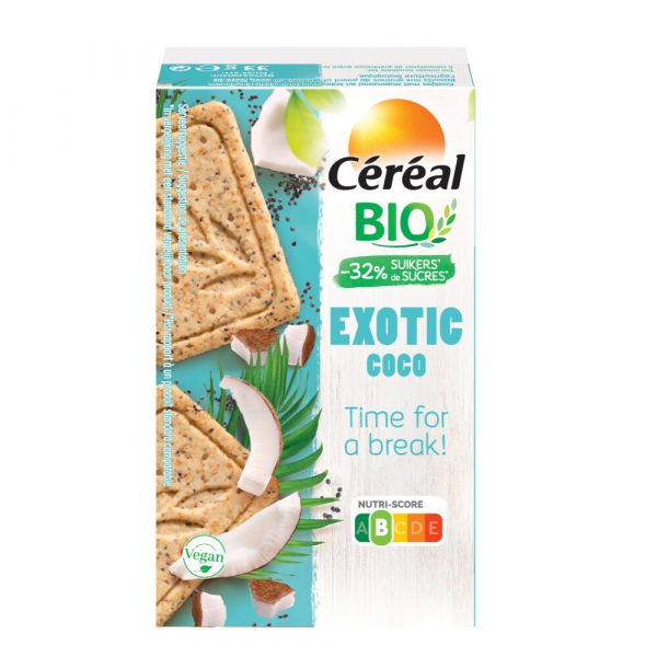 3x Céréal Healthier Bio Koekjes Exotic Coco 33 gr