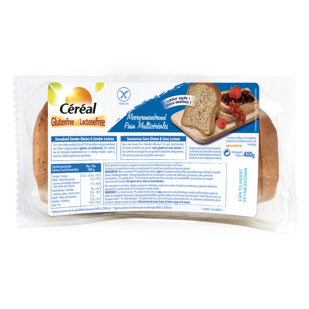 3x Céréal Meergranen Brood 400 gr