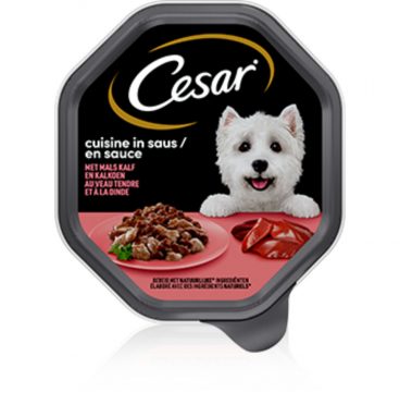 14x Cesar Cuisine in Saus Kuipje Kalf en Kalkoen 150 gr