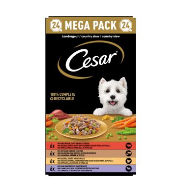 Cesar Kuipjes Hondenvoer Landragout In Saus Multi-pack 24 x 150 gr