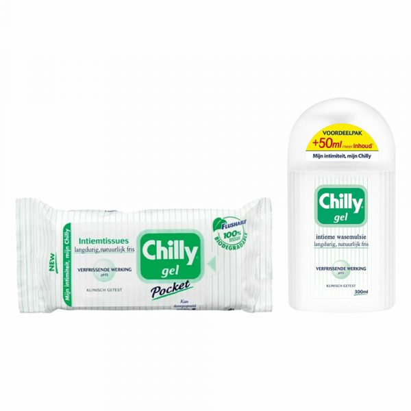 Chilly Intiem Verzorging - Wasemulsie en Intieme Hygiëne Doekjes - Gel&Fresh Pakket