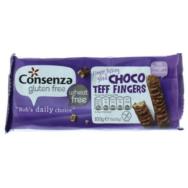 9x Choco Teff Fingers 100 gr