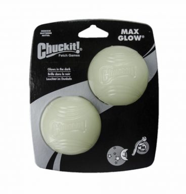 Chuckit Max Glow Ball 2 - pack Mediumø 6 cm 2 stuks