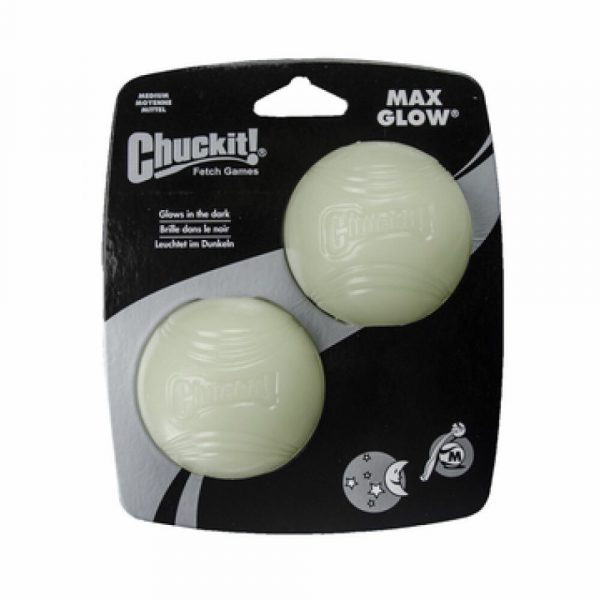 Chuckit Max Glow Ball 2 - pack Mediumø 6 cm 2 stuks