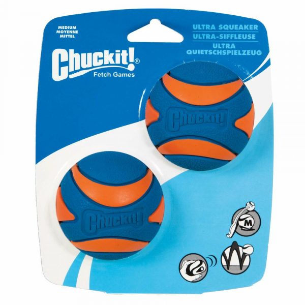 Chuckit Ultra Squeaker Ball Mediumø 6 cm 2 - pack