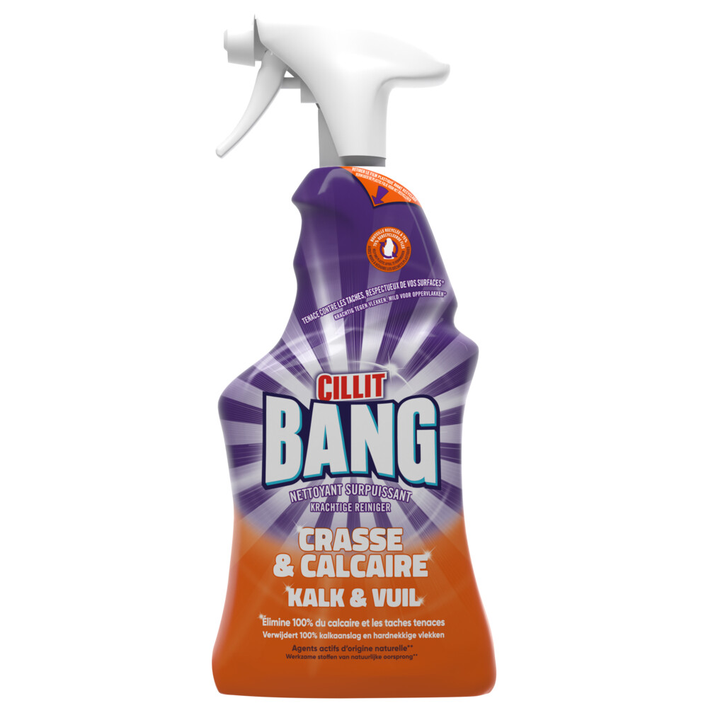 12x Cillit Bang Power Cleaner Schoonmaakspray Kalk&Glans 750 ml