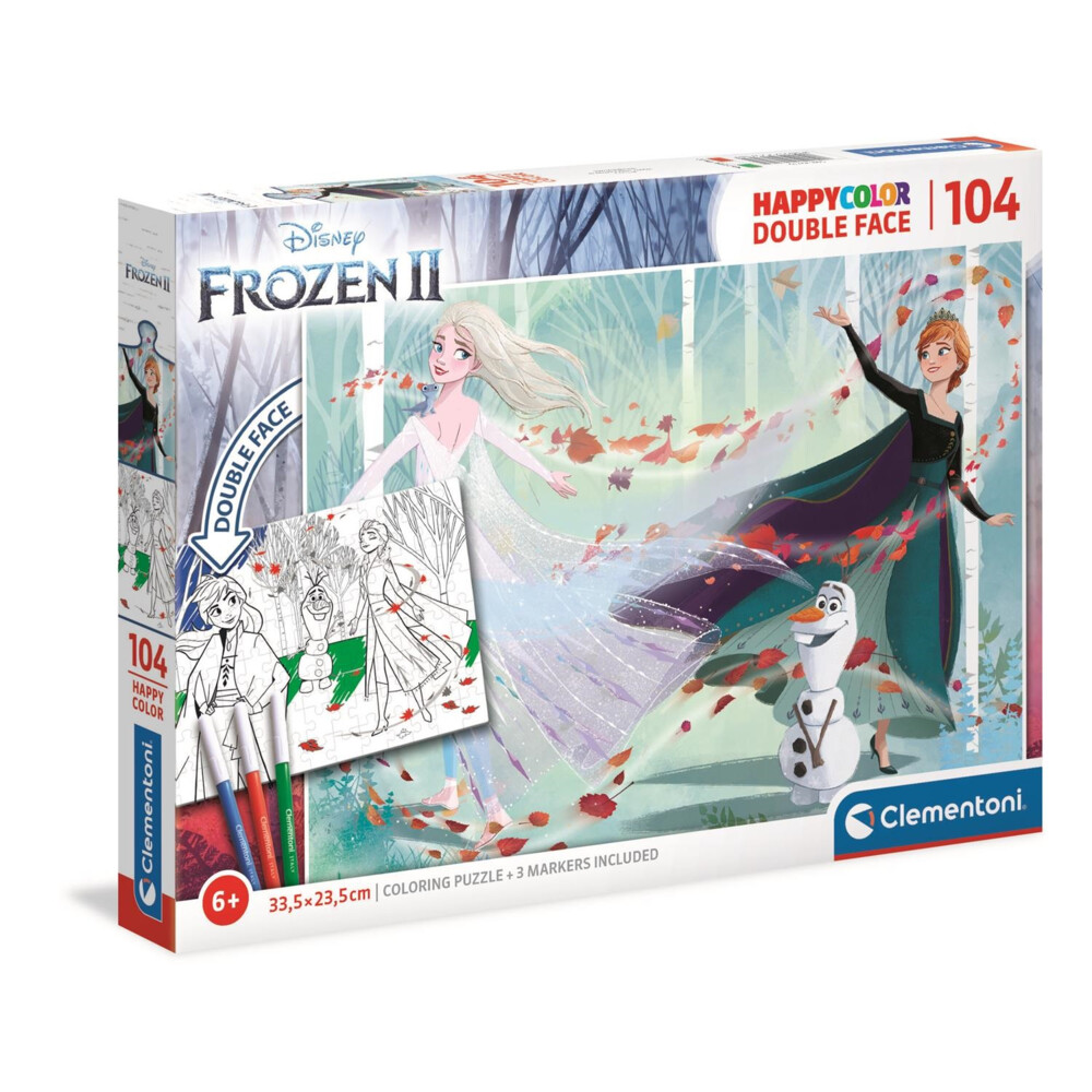 Clementoni Double Face Coloring - Frozen 2 Puzzel 104 Stukjes 1 Stuk