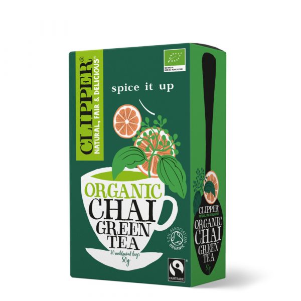 3x Clipper Thee Chai Green Tea 20 stuks