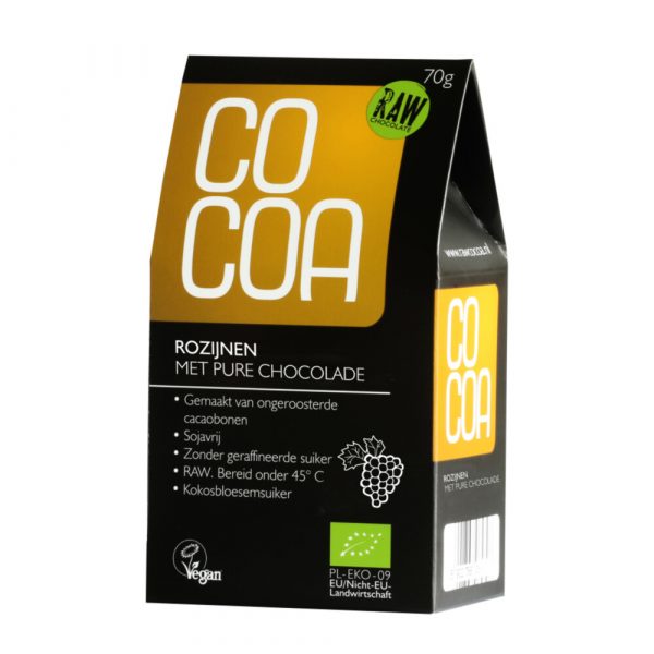 6x Cocoa Ballen Raw Food Rozijn Bio 70 gr