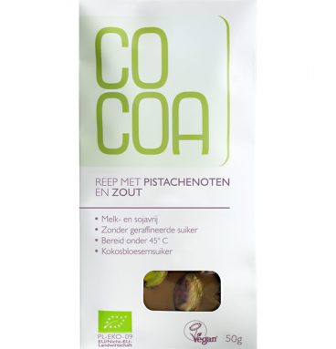 3x Cocoa Reep Wit Pista Zout Bio 50 gr