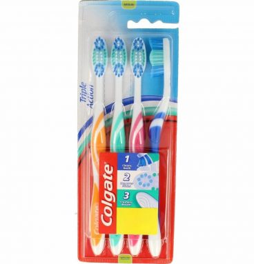 6x Colgate Tandenborstel Triple Action Medium 4 stuks