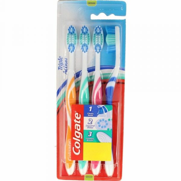 6x Colgate Tandenborstel Triple Action Medium 4 stuks