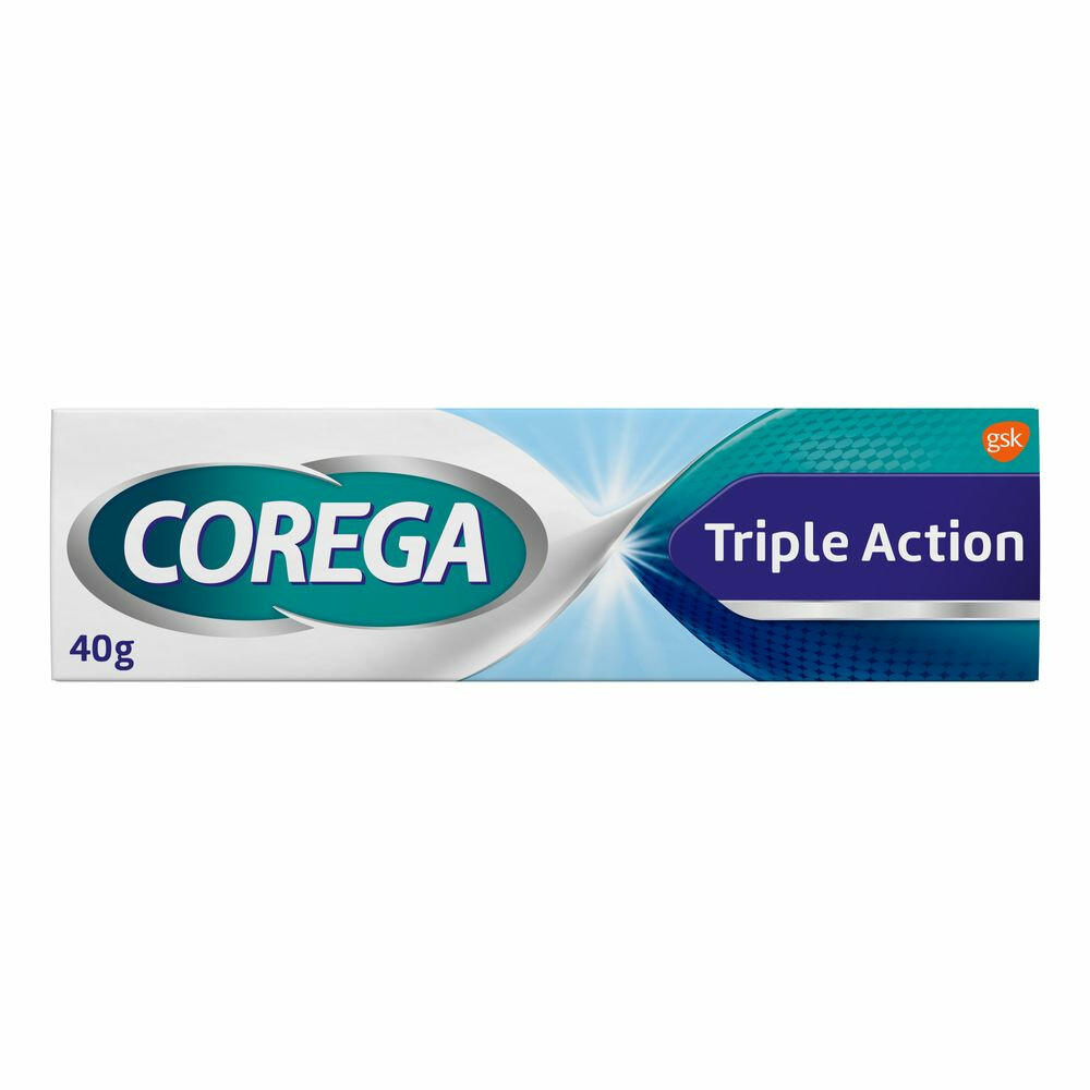 3x Corega Kleefcrème Triple Action Kunstgebitverzorging 40 gr