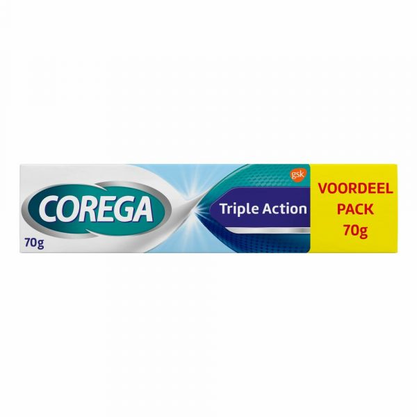 Corega Kleefcrème Triple Action Kunstgebitverzorging 70 gr