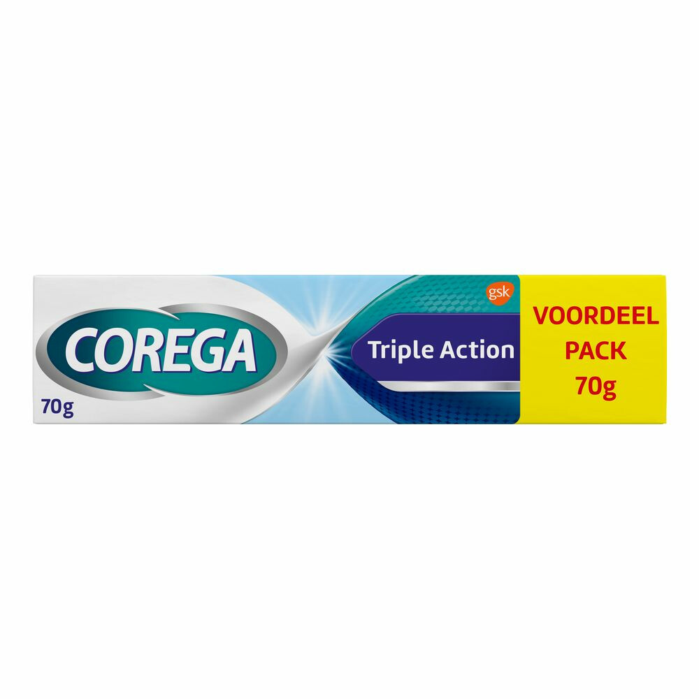 Corega Kleefcrème Triple Action Kunstgebitverzorging 70 gr