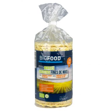 12x Damhert Biofood Maiswafels Met Lijnzaad BIO 150 gr