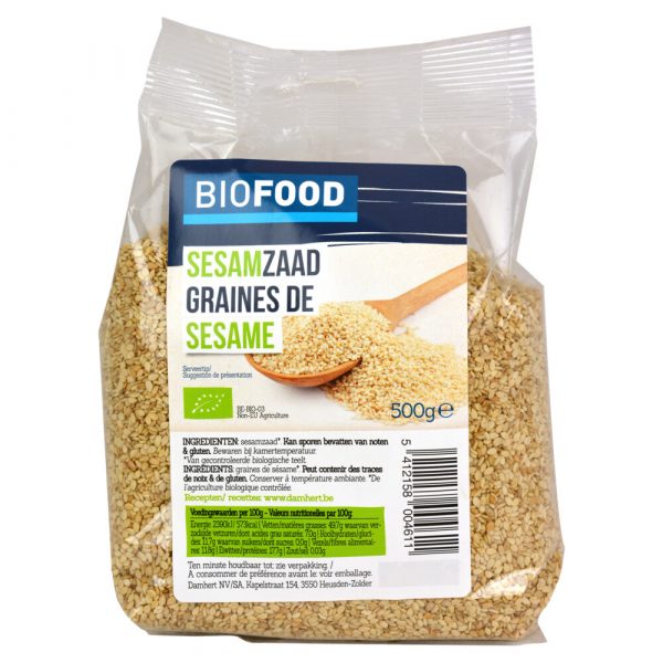 3x Damhert Biofood Sesamzaad Biologisch 500 gr