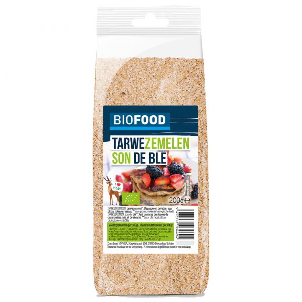 8x Damhert Biofood Tarwezemelen Biologisch 200 gr