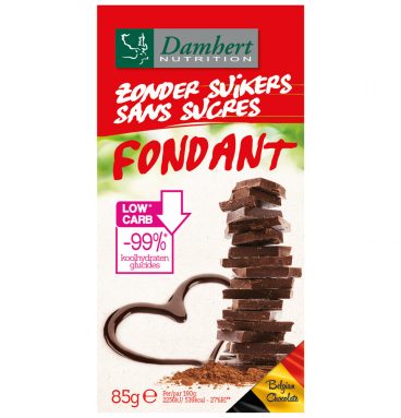 12x Damhert Chocoladetablet Fondant Zonder Suikers 85 gr