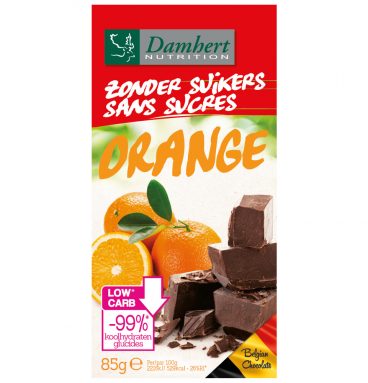 3x Damhert Chocoladetablet Orange Zonder Suikers 85 gr