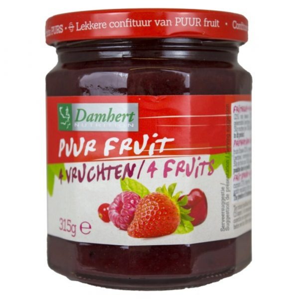 3x Damhert Confituur Puur Fruit 4 Vruchten 315 gr