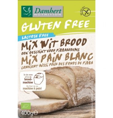 3x Damhert Glutenvrij Bakmix Wit Brood+Pizza 400 gr