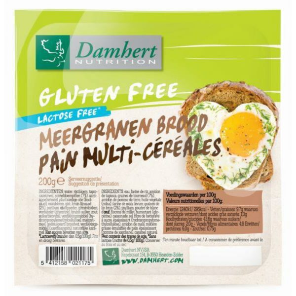 3x Damhert Meergranen Brood Glutenvrij 200 gr