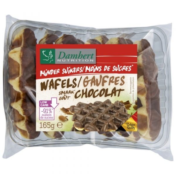 3x Damhert Wafels minder Suiker Choco 165 gr