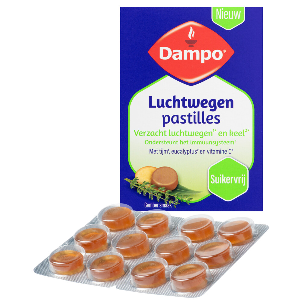 Dampo Luchtwegen Pastilles Suikervrij 24 zuigtabletten