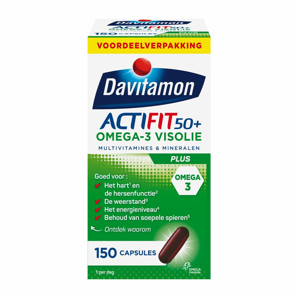 Davitamon Actifit 50+ Omega-3 Visolie 150 capsules