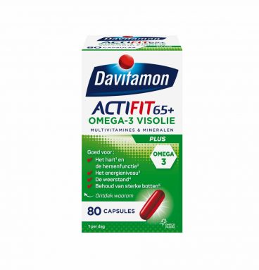 Davitamon Actifit 65+ Omega-3 Visolie 80 capsules