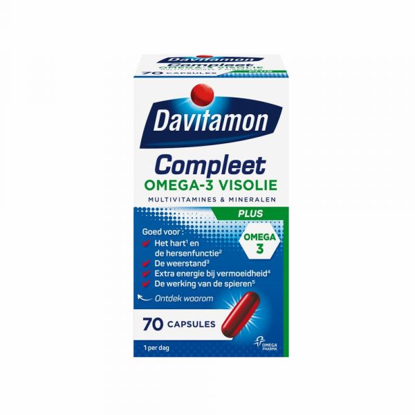 2x Davitamon Compleet Omega-3 Visolie 70 capsules