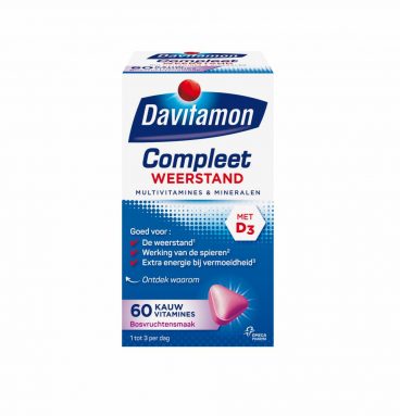 2x Davitamon Compleet Weerstand Bosvruchten 60 kauwtabletten