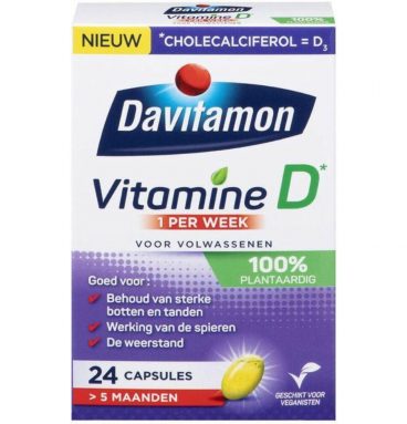 Davitamon Davitamon Vitamine D 1 per week 100% plantaardig 24 capsules