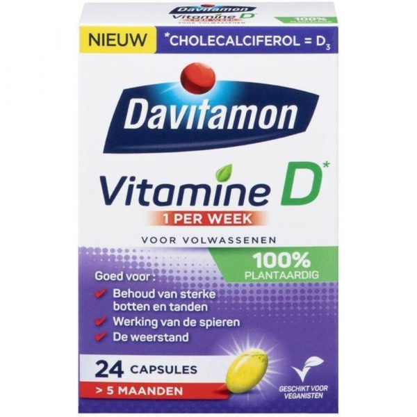 Davitamon Davitamon Vitamine D 1 per week 100% plantaardig 24 capsules