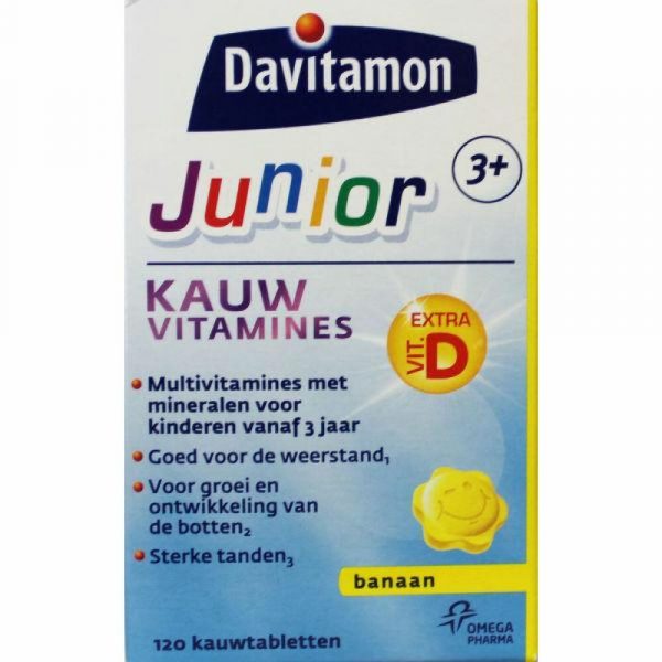 Davitamon Junior 3+ Kauwvitamines Banaan 120 kauwtabletten