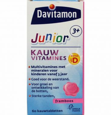 Davitamon Junior 3+ Kauwvitamines Framboos 60 kauwtabletten